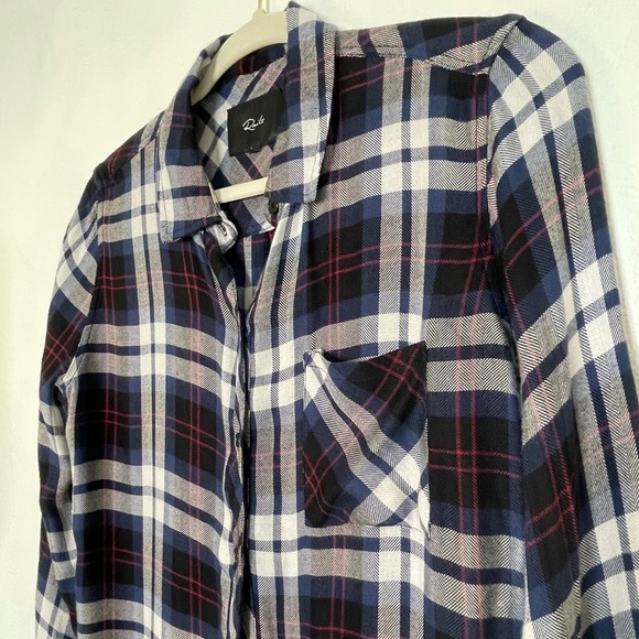 Rails Blue White Plaid Hunter Long Sleeve Button Down Shirt. Size Small - Picture 9 of 9